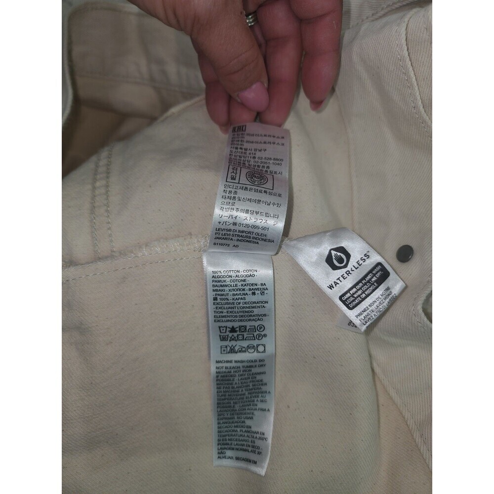 NEW Levis Jacket 3XL White Cream Baggy Trucker Type 3 III Denim Classic Coat - Picture 6 of 7